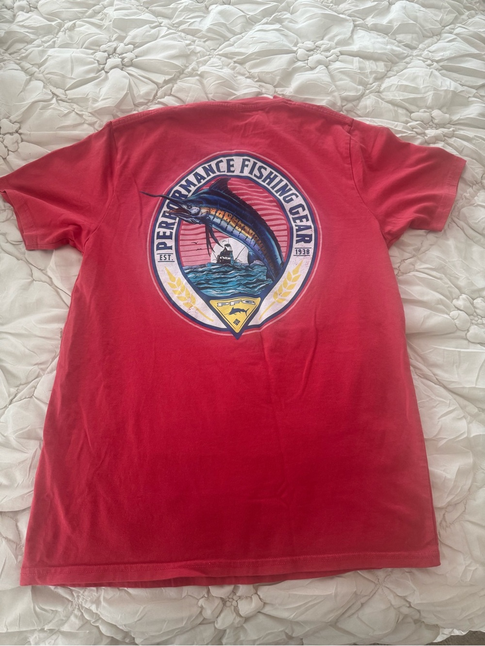 Columbia Performance Fishing Gear Short-Sleeve Crew Neck T-Shirt - Red